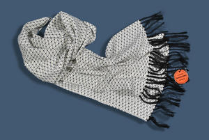 New Lambretta Mod Retro Geometric Print Scarf Off White Preview